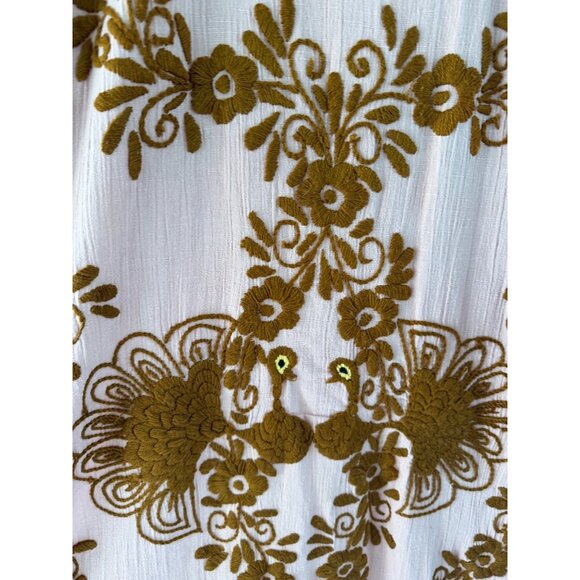 Arte Mexicano Womens Caftan Size M Pink Cotton Hand Embroidered Vintage Rare - Picture 15 of 16